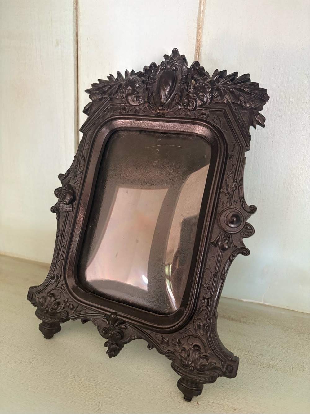 Stunning Antique Blackwood and metal Comedy Tragedy Masks Music frame